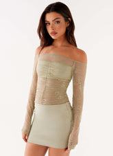 Collide Lace Mini Dress - Sage