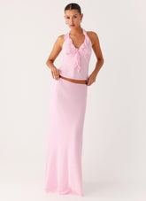 Star Girl Chiffon Maxi Skirt - Baby Pink