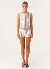 Sun's Out Tank Top - Blue Stripe