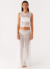 Velli Crochet Maxi Skirt - White