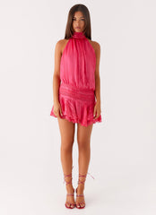 Willow Chiffon Mini Dress - Fuchsia
