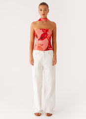 Anais Scarf Top - Sicily Sunset Print