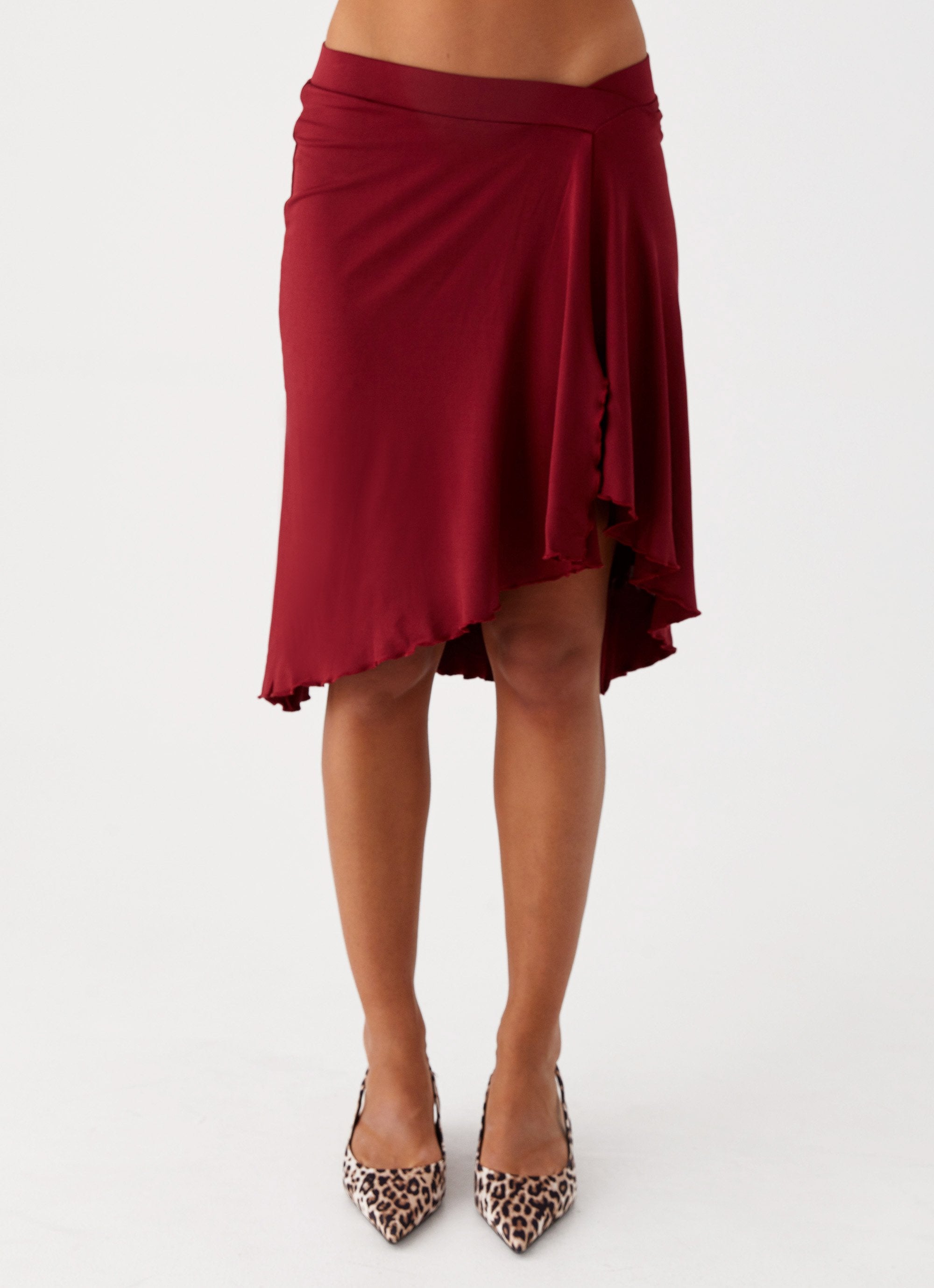 Shes A Lady Midi Skirt - Red