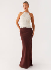 Sienna Sunset Maxi Skirt - Chocolate